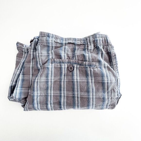 Burnside Mens Cargo Shorts Side Pockets Plaid Blue Gray Size 36 - Picture 3 of 9